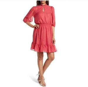 Nanette Lepore CARMINE pink sparkle mini dress Sz 4